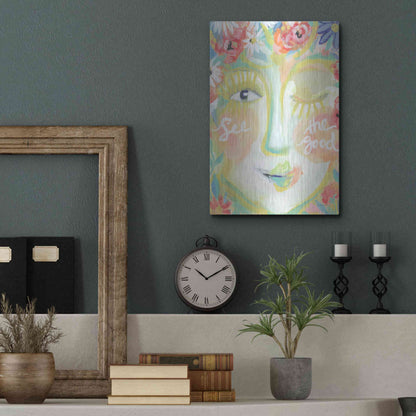 Luxe Metal Art 'See the Good' by Jessica Mingo, Metal Wall Art,12x16