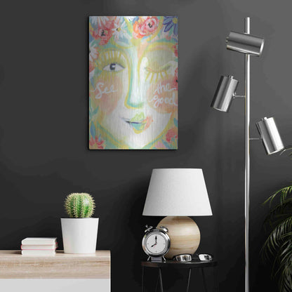 Luxe Metal Art 'See the Good' by Jessica Mingo, Metal Wall Art,16x24