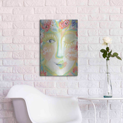 Luxe Metal Art 'See the Good' by Jessica Mingo, Metal Wall Art,16x24