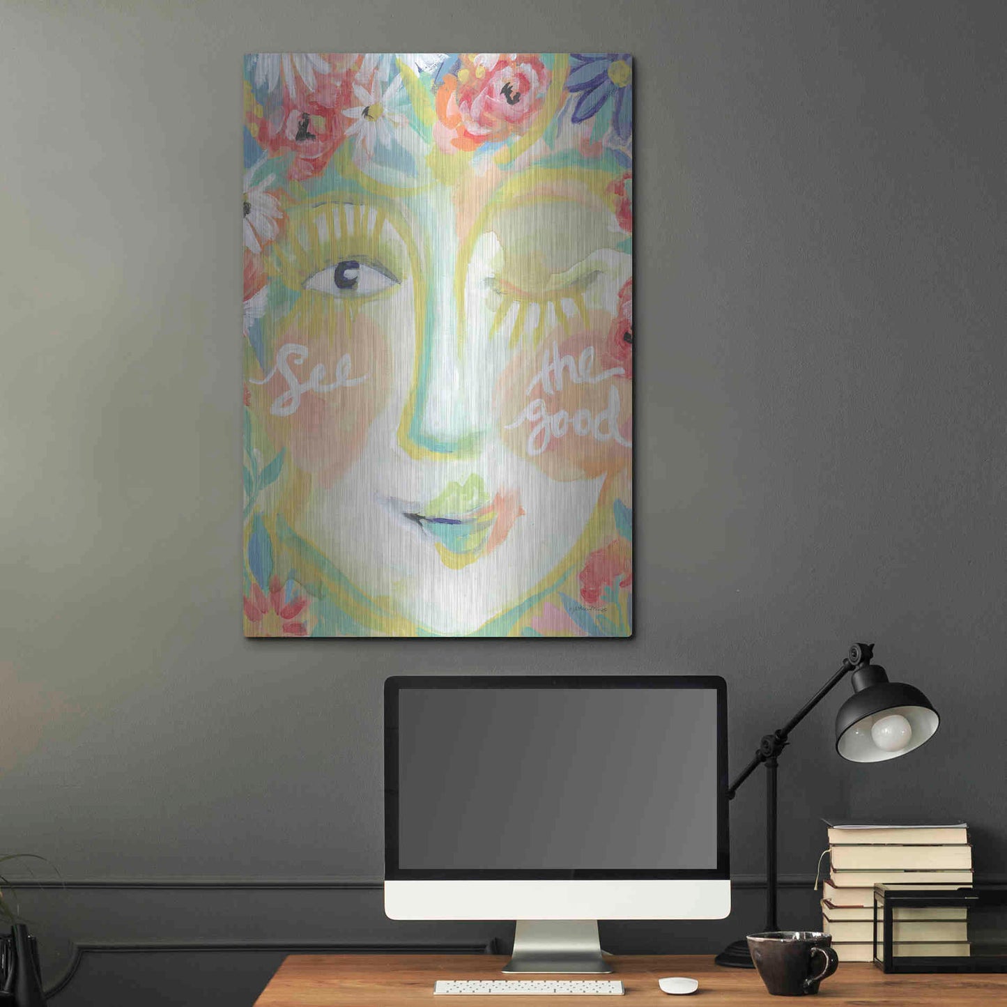 Luxe Metal Art 'See the Good' by Jessica Mingo, Metal Wall Art,24x36