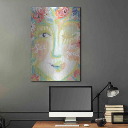 Luxe Metal Art 'See the Good' by Jessica Mingo, Metal Wall Art,24x36