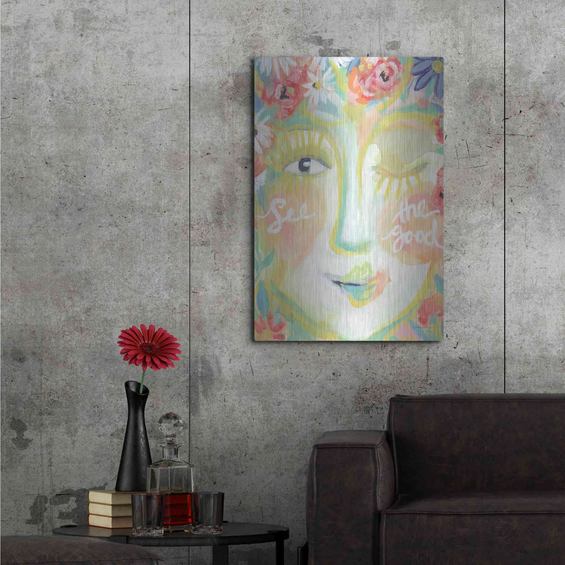Luxe Metal Art 'See the Good' by Jessica Mingo, Metal Wall Art,24x36