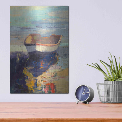 Luxe Metal Art 'Blueglow' by Beth Forst, Metal Wall Art,12x16