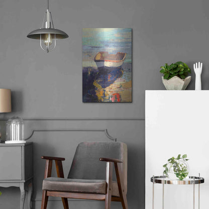 Luxe Metal Art 'Blueglow' by Beth Forst, Metal Wall Art,16x24