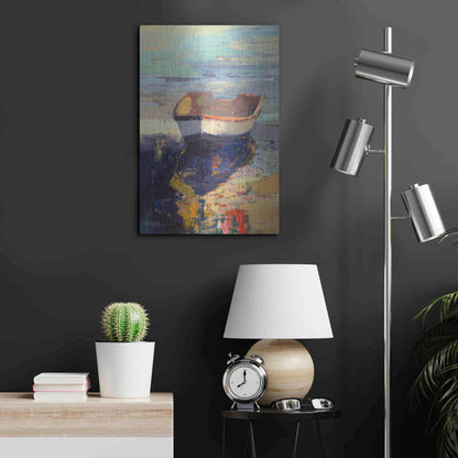 Luxe Metal Art 'Blueglow' by Beth Forst, Metal Wall Art,16x24