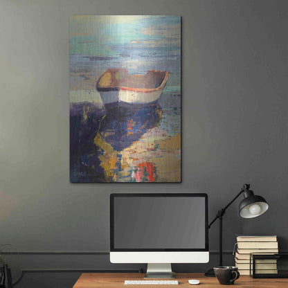 Luxe Metal Art 'Blueglow' by Beth Forst, Metal Wall Art,24x36