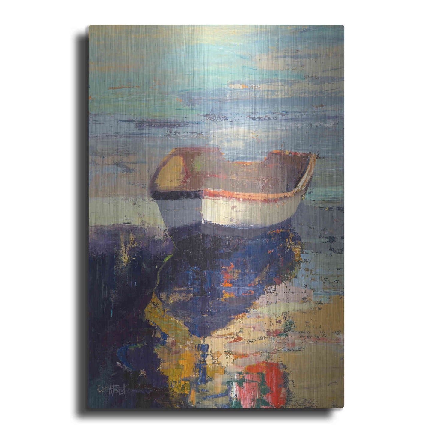 Luxe Metal Art 'Blueglow' by Beth Forst, Metal Wall Art