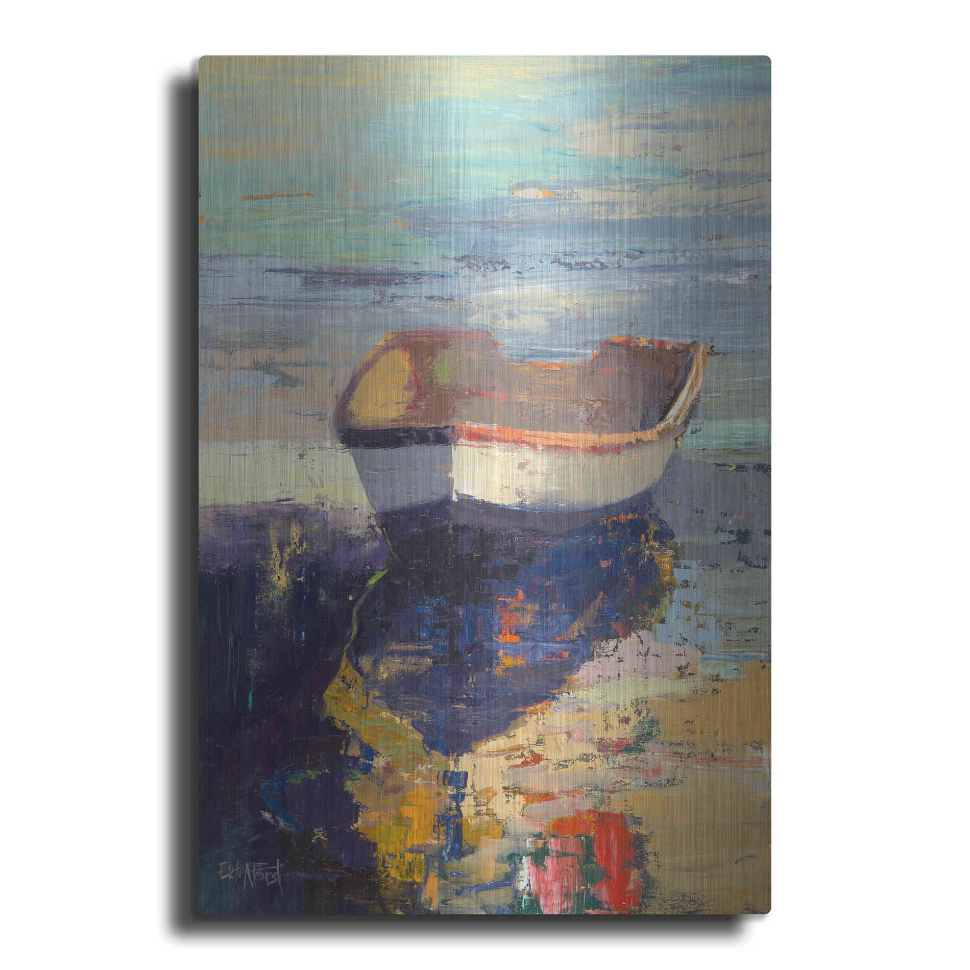 Luxe Metal Art 'Blueglow' by Beth Forst, Metal Wall Art