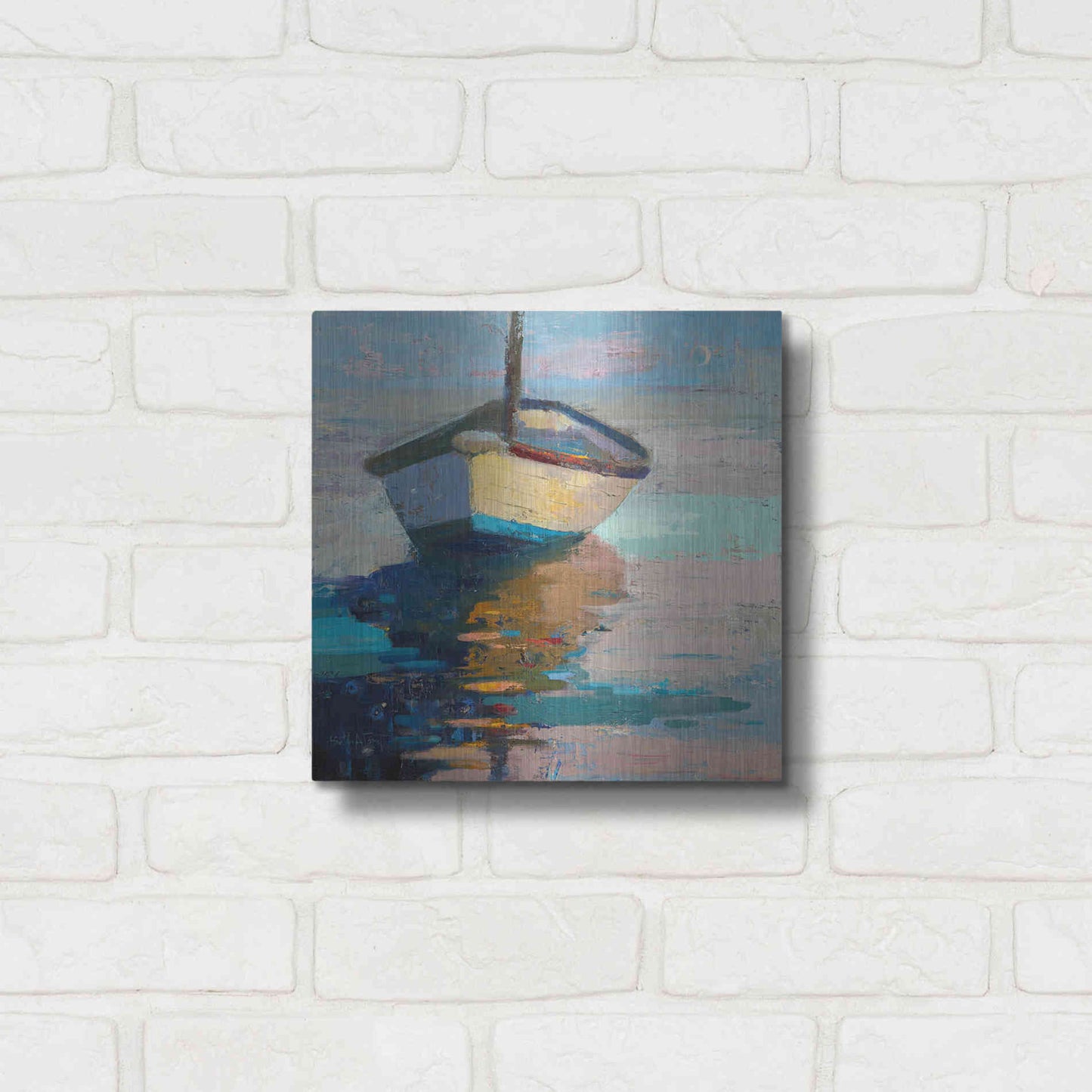 Luxe Metal Art 'Lap, Lap, Nap, Nap' by Beth Forst, Metal Wall Art,12x12