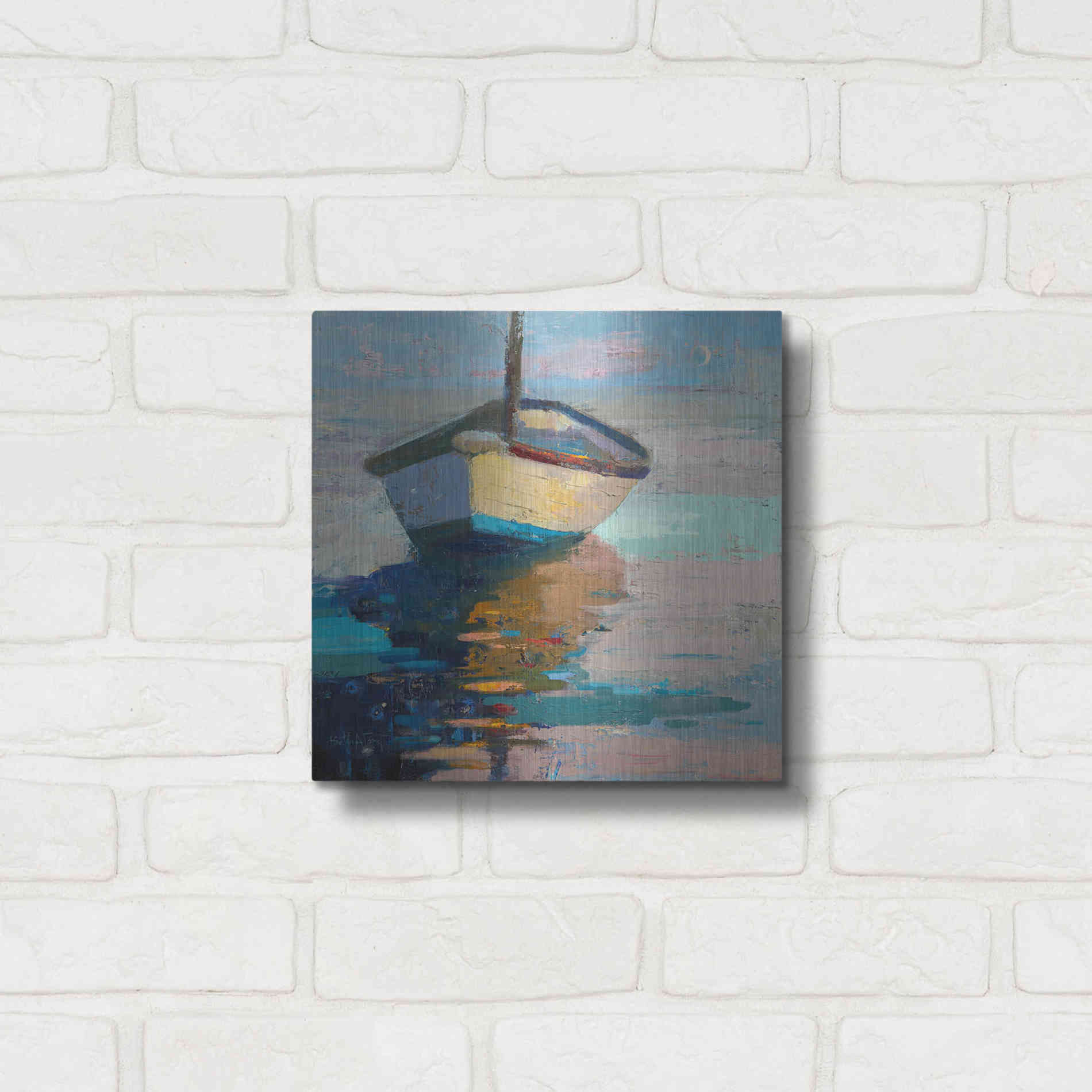 Luxe Metal Art 'Lap, Lap, Nap, Nap' by Beth Forst, Metal Wall Art,12x12