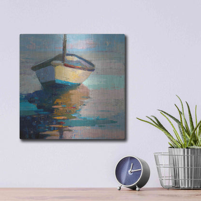 Luxe Metal Art 'Lap, Lap, Nap, Nap' by Beth Forst, Metal Wall Art,12x12