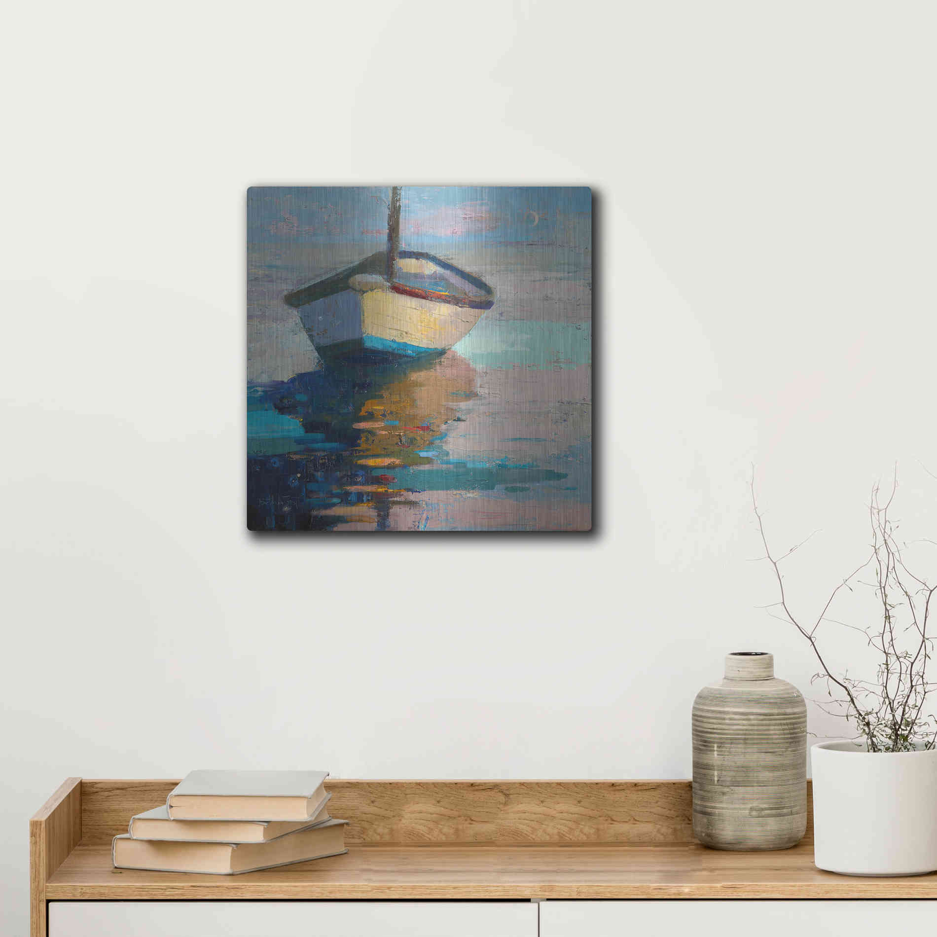 Luxe Metal Art 'Lap, Lap, Nap, Nap' by Beth Forst, Metal Wall Art,12x12