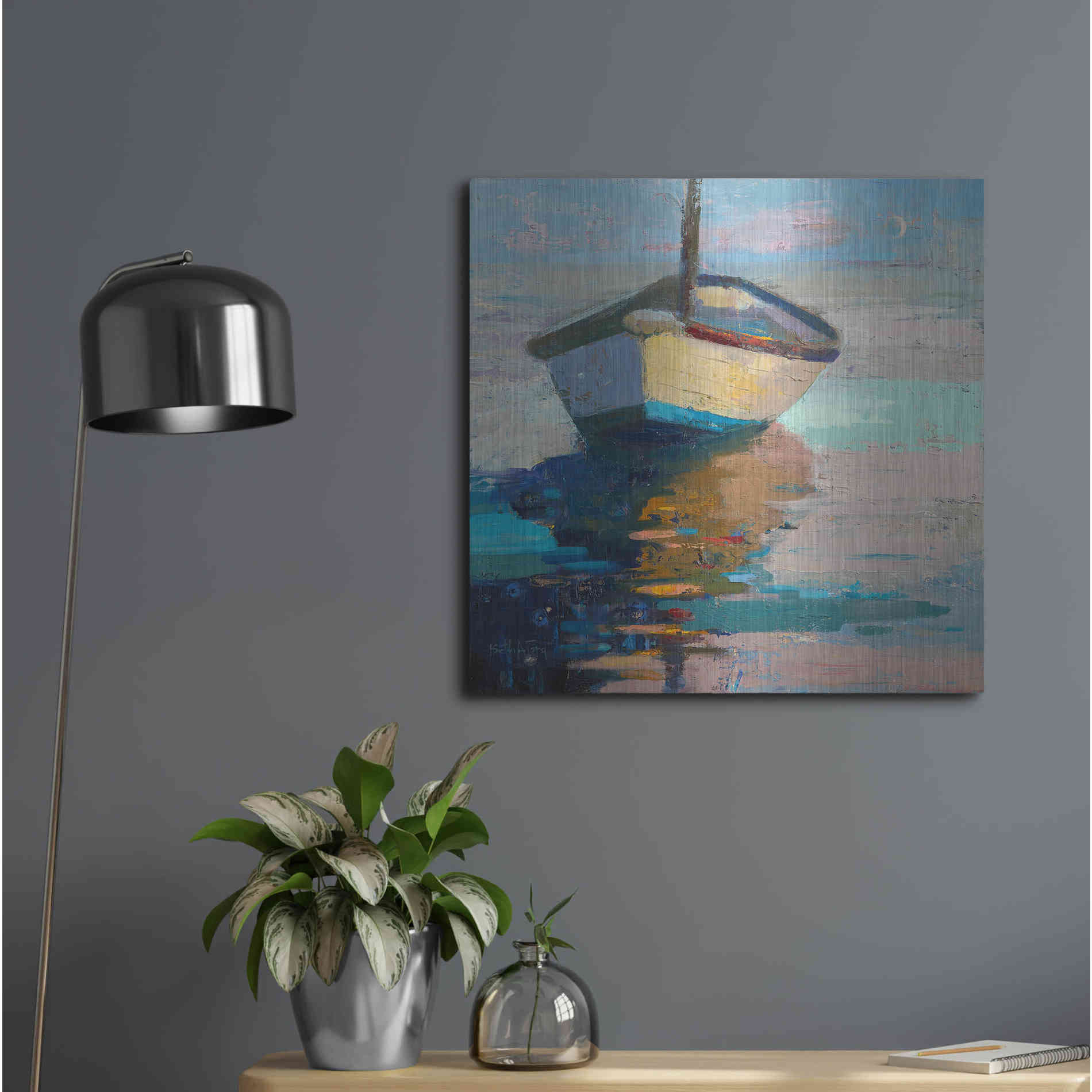 Luxe Metal Art 'Lap, Lap, Nap, Nap' by Beth Forst, Metal Wall Art,24x24