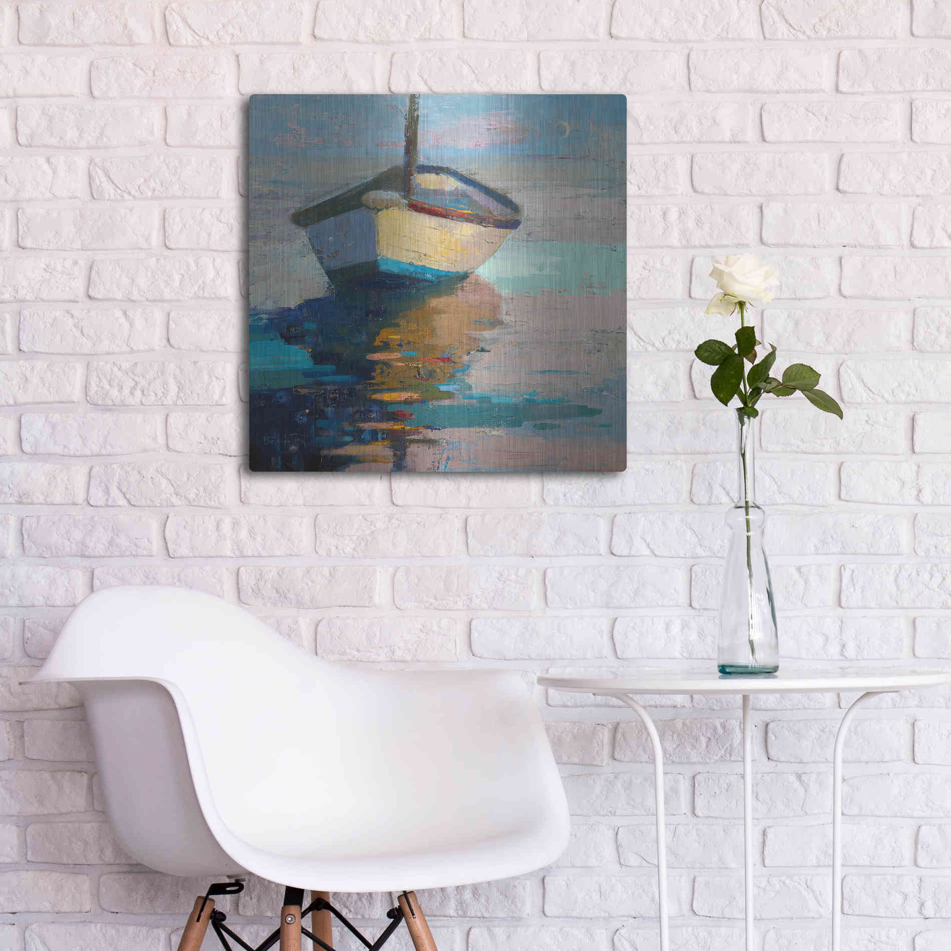 Luxe Metal Art 'Lap, Lap, Nap, Nap' by Beth Forst, Metal Wall Art,24x24