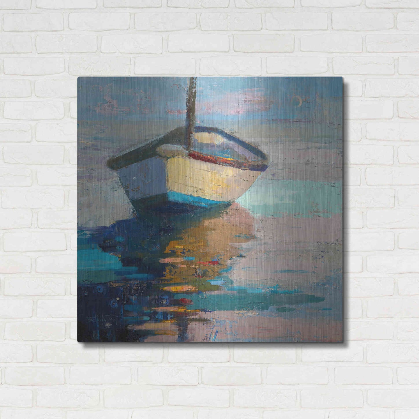 Luxe Metal Art 'Lap, Lap, Nap, Nap' by Beth Forst, Metal Wall Art,36x36