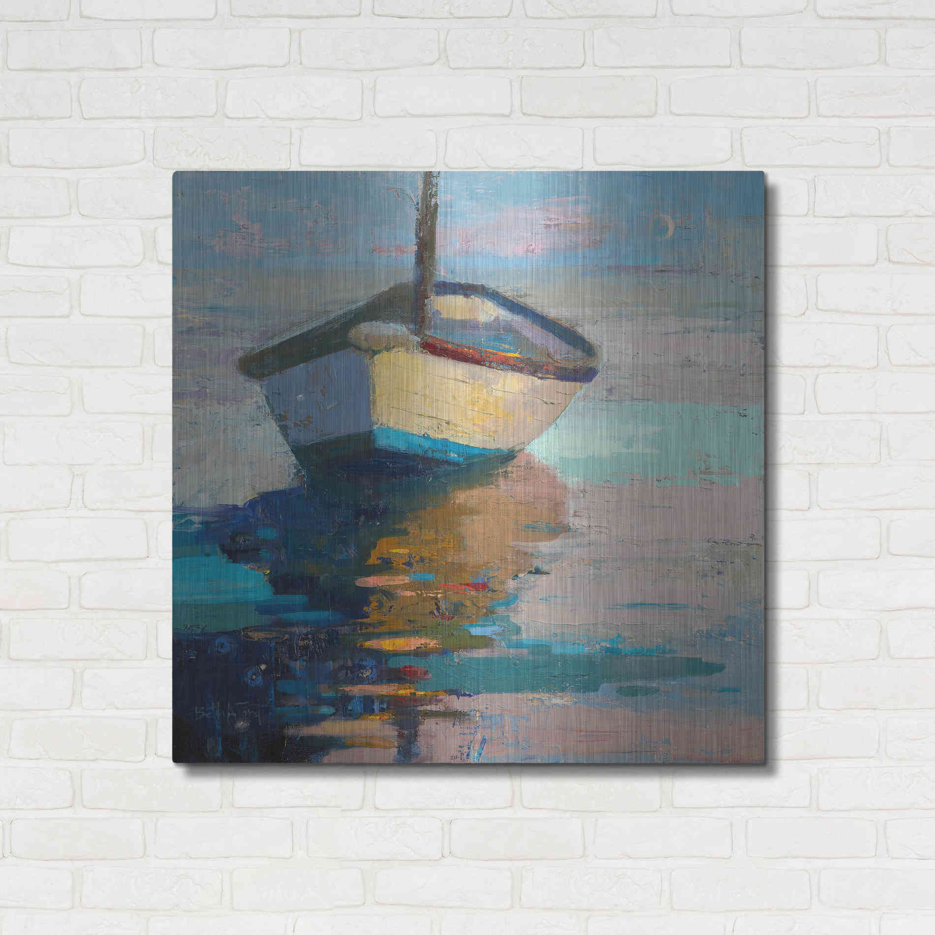 Luxe Metal Art 'Lap, Lap, Nap, Nap' by Beth Forst, Metal Wall Art,36x36