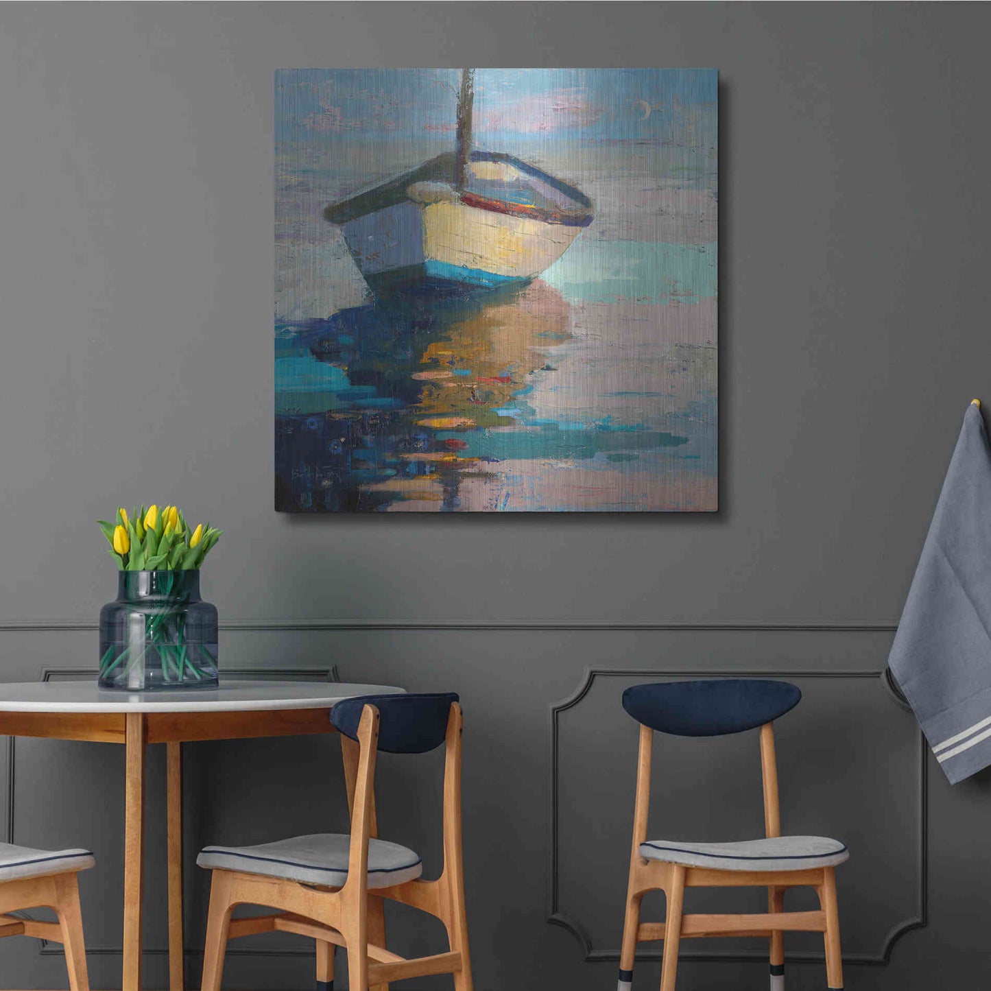 Luxe Metal Art 'Lap, Lap, Nap, Nap' by Beth Forst, Metal Wall Art,36x36