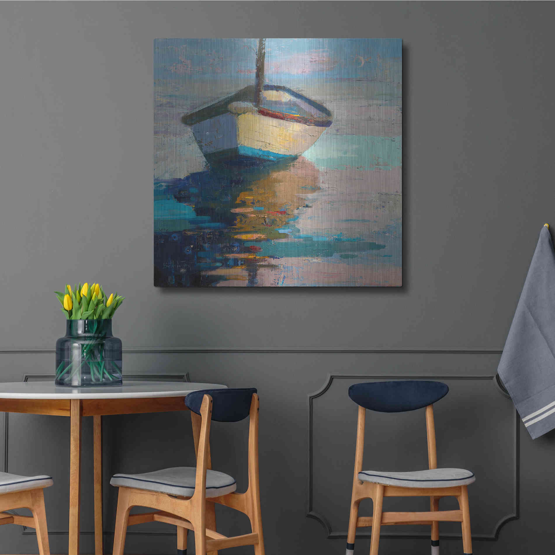 Luxe Metal Art 'Lap, Lap, Nap, Nap' by Beth Forst, Metal Wall Art,36x36