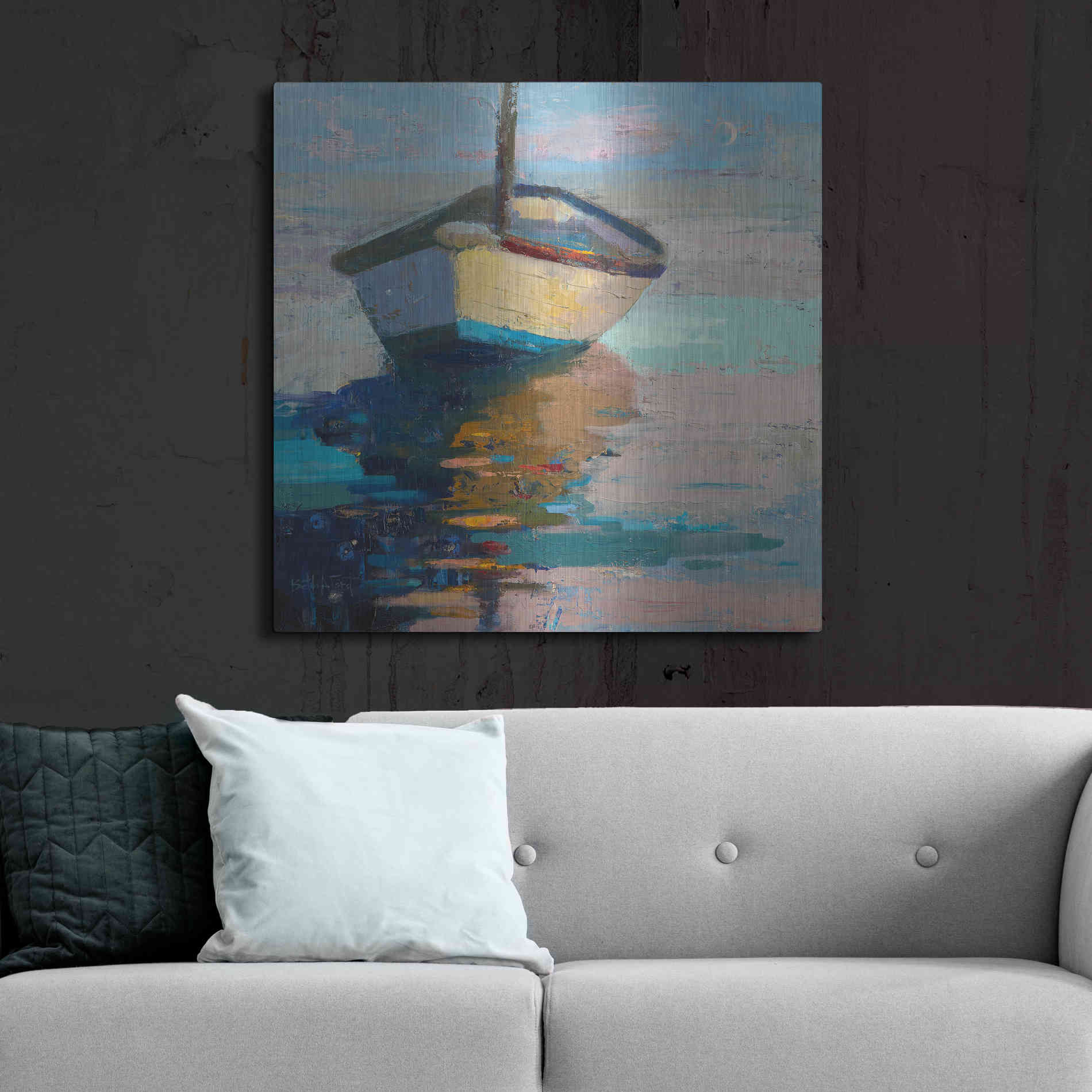 Luxe Metal Art 'Lap, Lap, Nap, Nap' by Beth Forst, Metal Wall Art,36x36