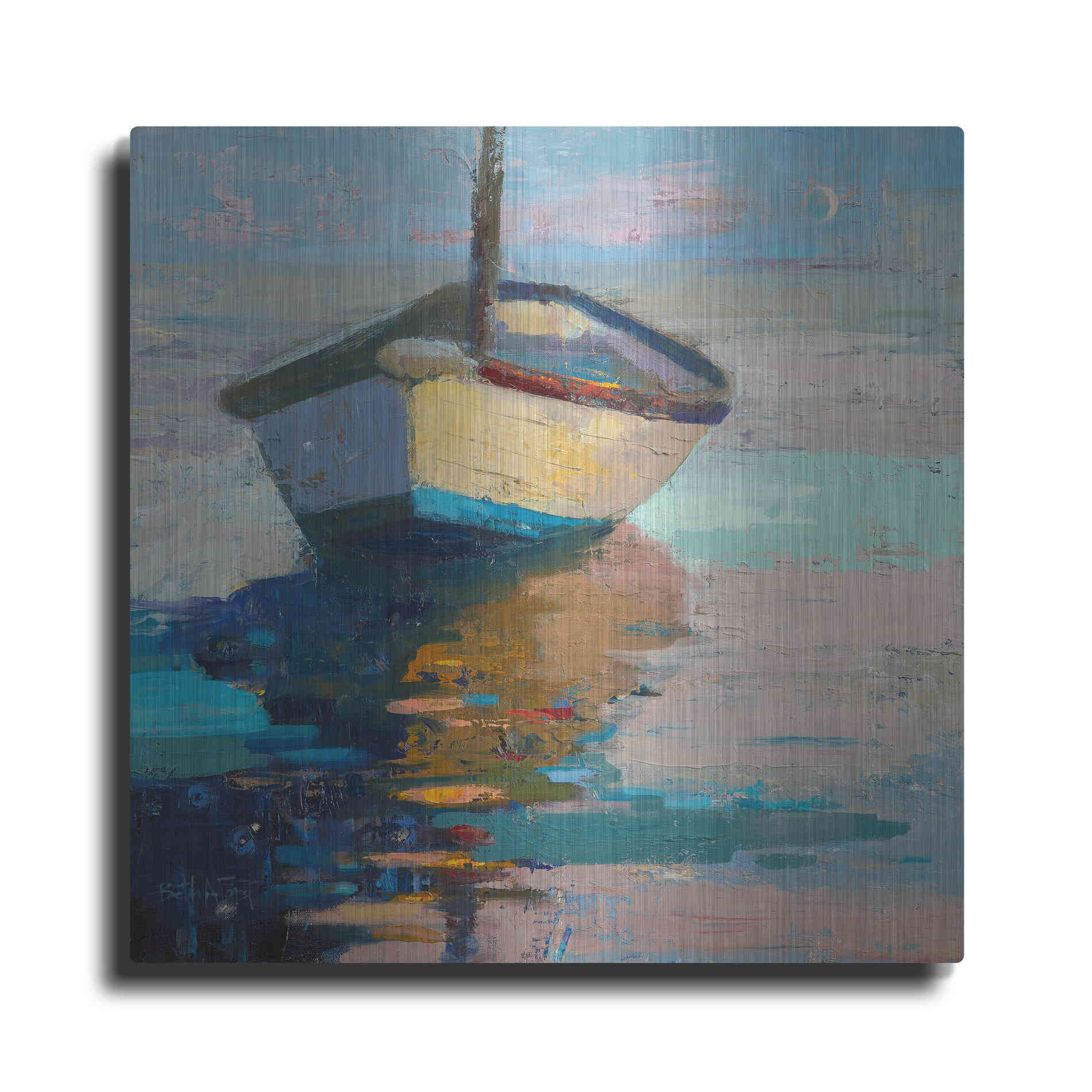 Luxe Metal Art 'Lap, Lap, Nap, Nap' by Beth Forst, Metal Wall Art