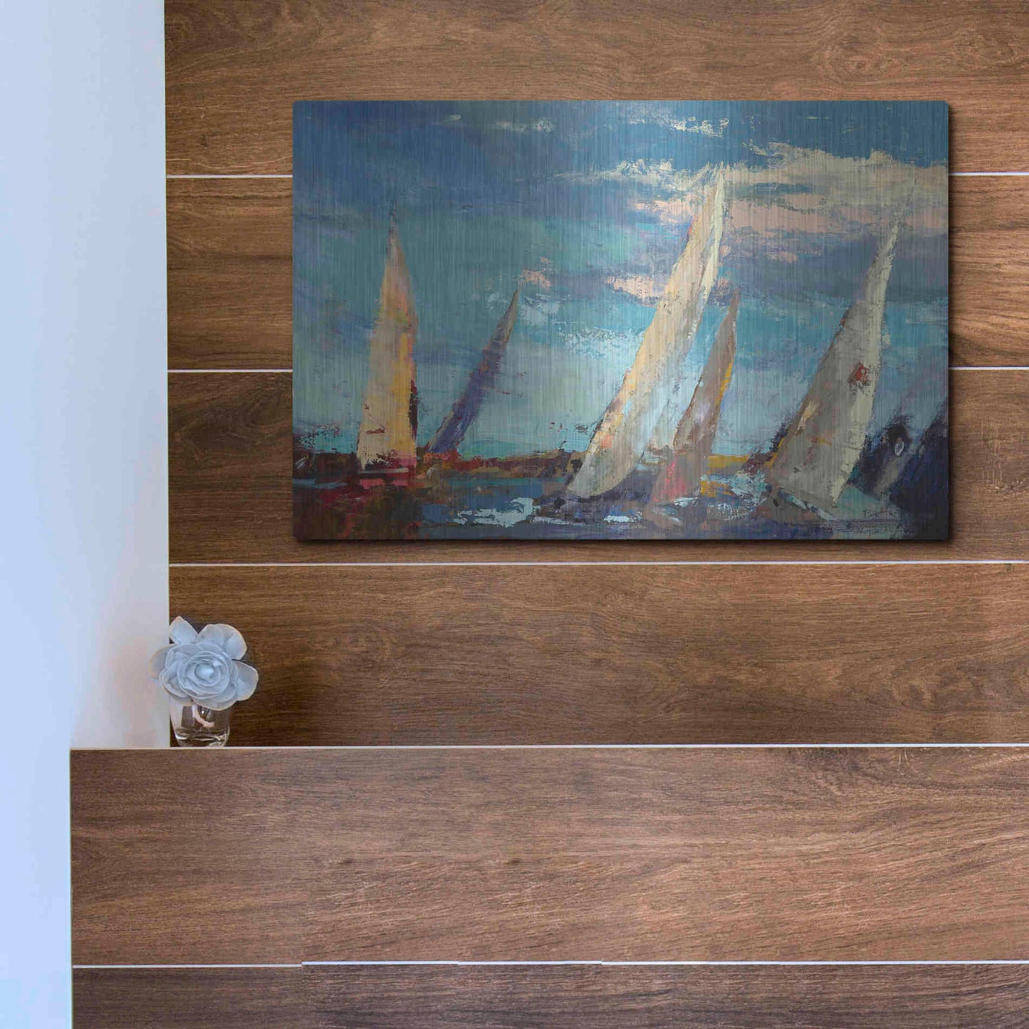 Luxe Metal Art 'Magnificence' by Beth Forst, Metal Wall Art,16x12