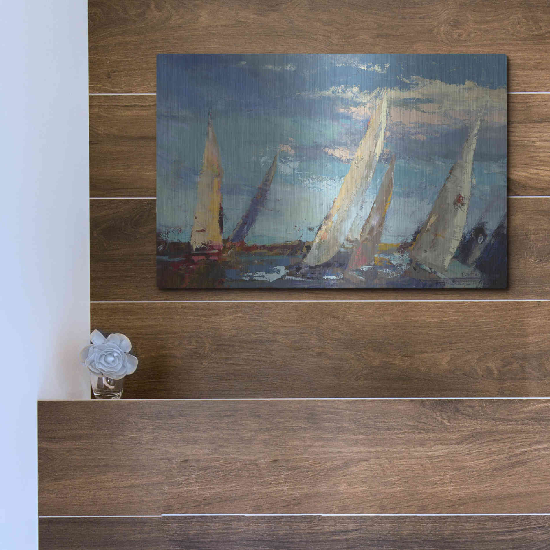 Luxe Metal Art 'Magnificence' by Beth Forst, Metal Wall Art,16x12