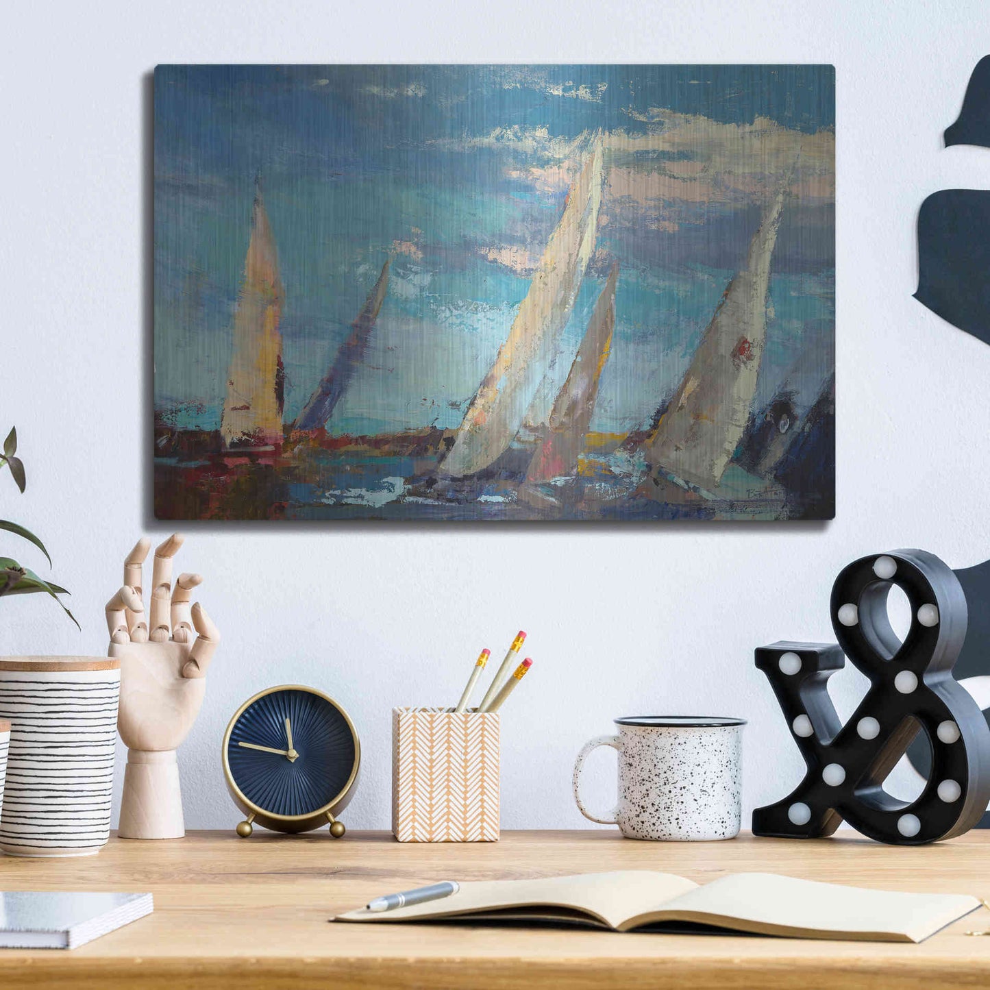 Luxe Metal Art 'Magnificence' by Beth Forst, Metal Wall Art,16x12