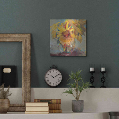 Luxe Metal Art 'Water Globe Blossoms' by Beth Forst, Metal Wall Art,12x12