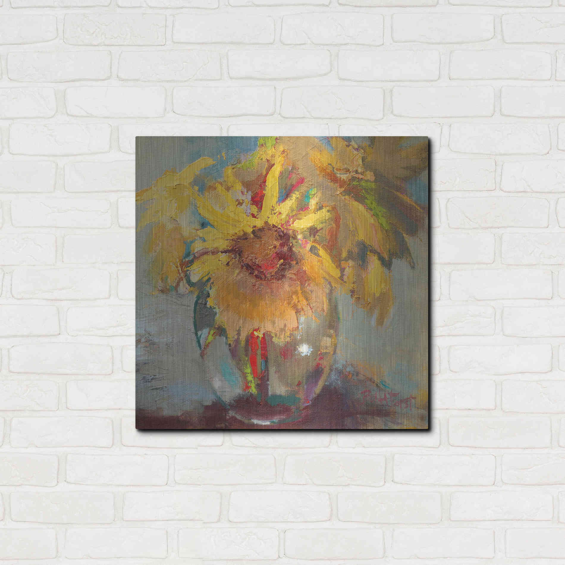 Luxe Metal Art 'Water Globe Blossoms' by Beth Forst, Metal Wall Art,24x24