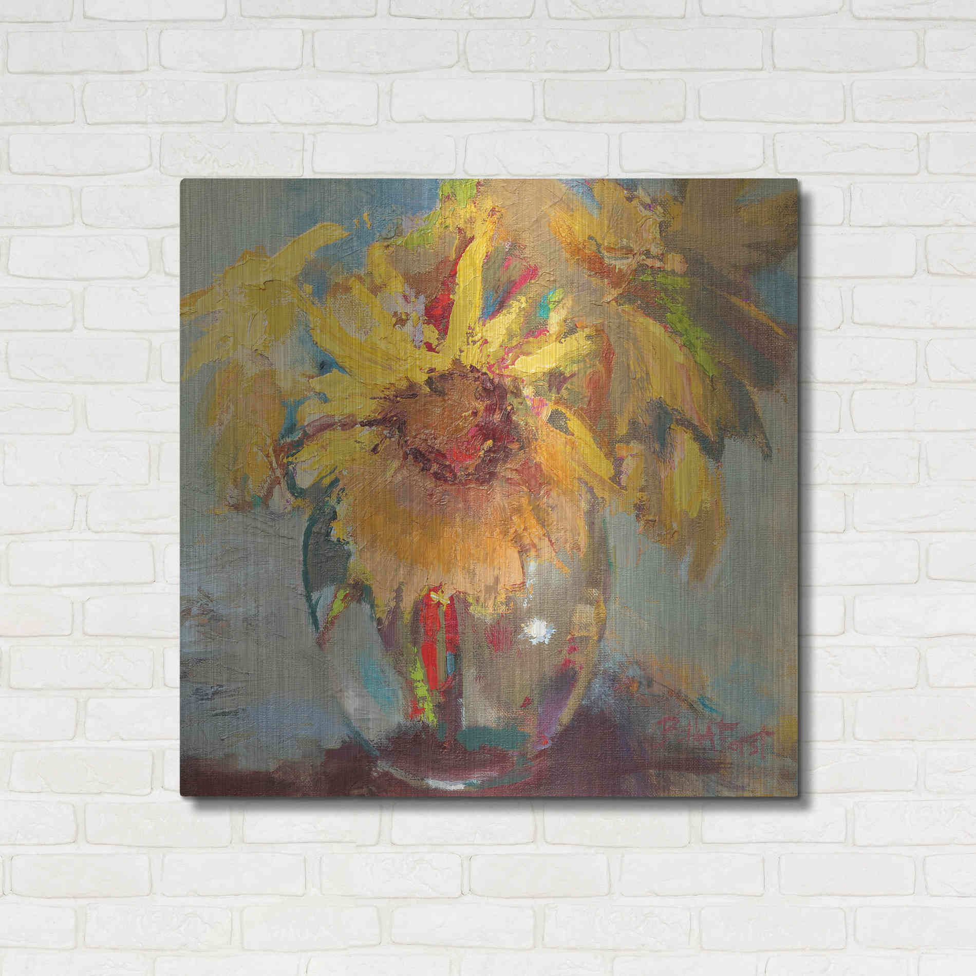 Luxe Metal Art 'Water Globe Blossoms' by Beth Forst, Metal Wall Art,36x36