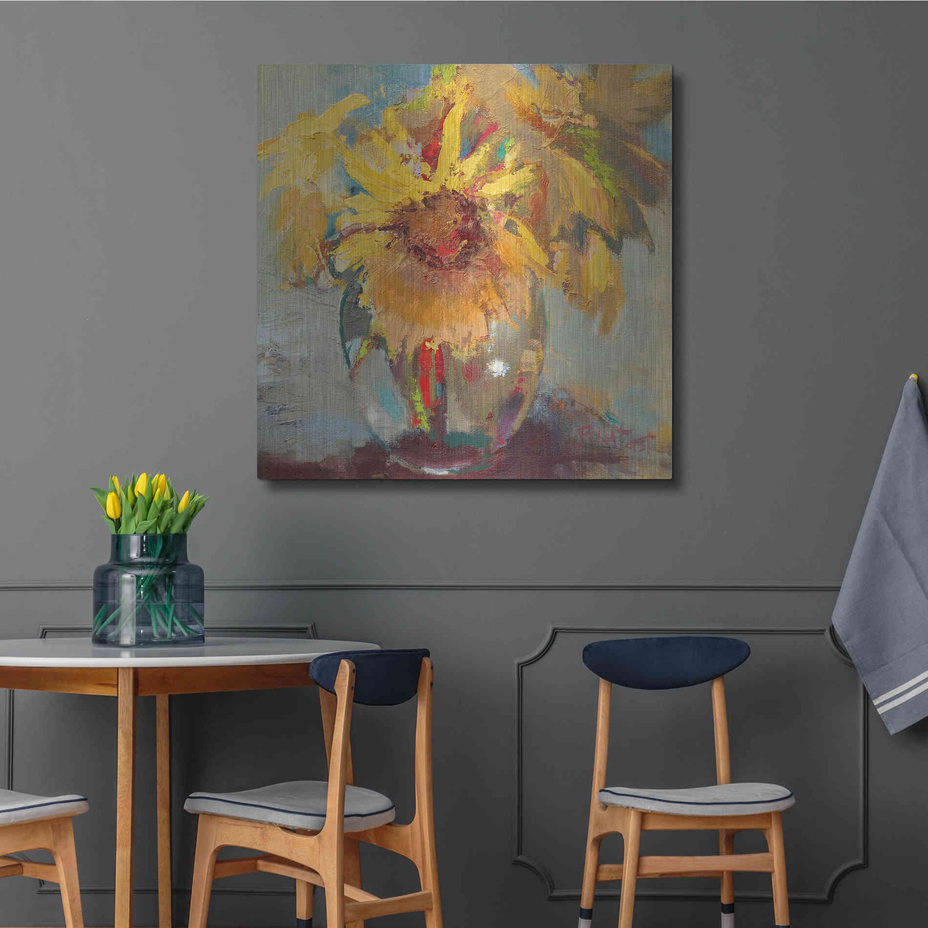 Luxe Metal Art 'Water Globe Blossoms' by Beth Forst, Metal Wall Art,36x36