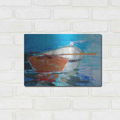 Luxe Metal Art 'Row, Row' by Beth Forst, Metal Wall Art,16x12