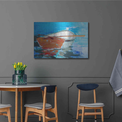 Luxe Metal Art 'Row, Row' by Beth Forst, Metal Wall Art,36x24