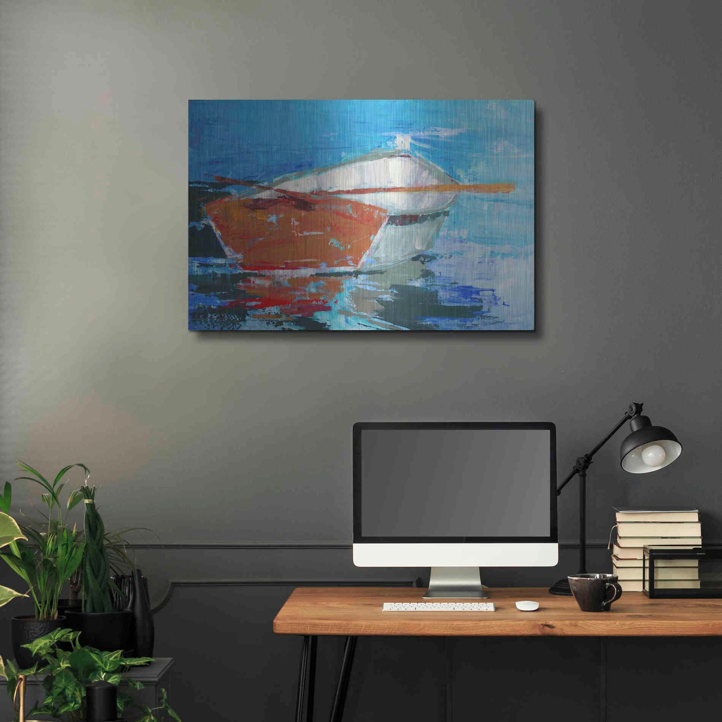 Luxe Metal Art 'Row, Row' by Beth Forst, Metal Wall Art,36x24