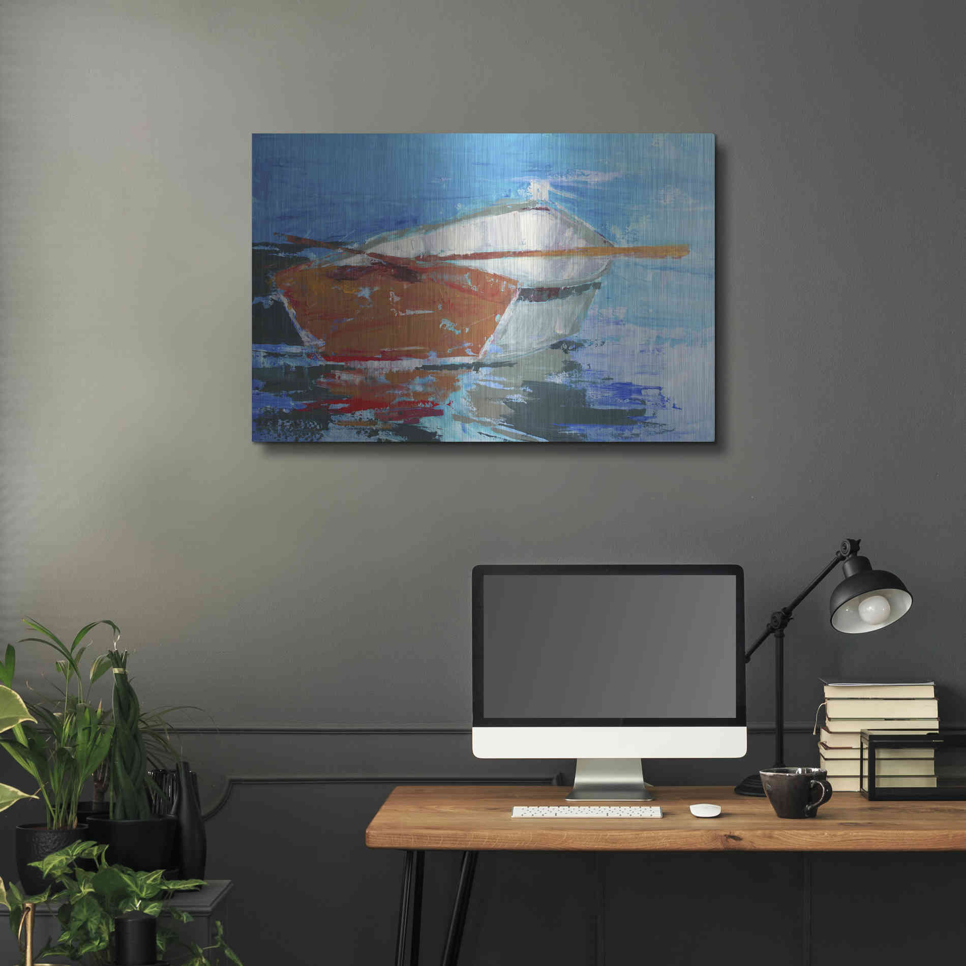 Luxe Metal Art 'Row, Row' by Beth Forst, Metal Wall Art,36x24