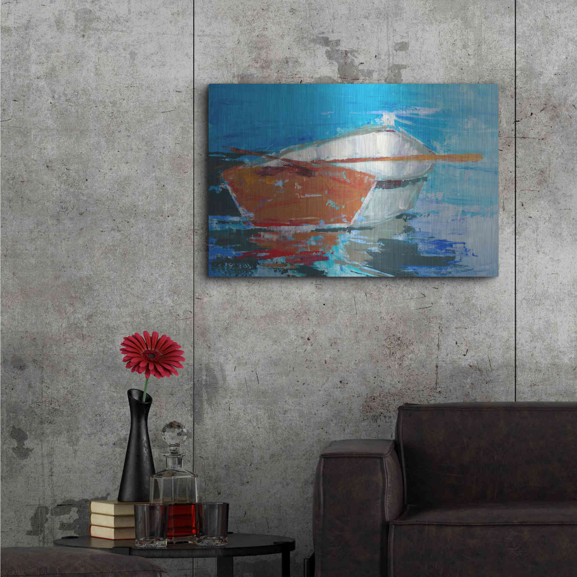 Luxe Metal Art 'Row, Row' by Beth Forst, Metal Wall Art,36x24