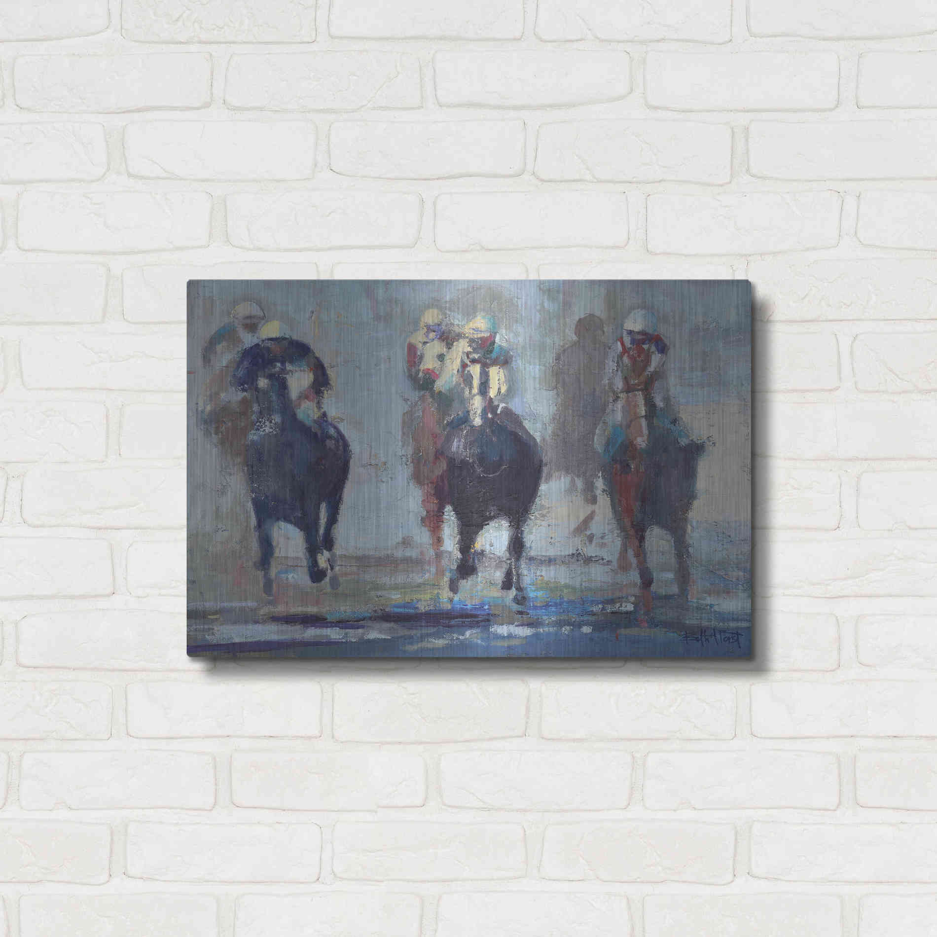 Luxe Metal Art 'Thunder Run' by Beth Forst, Metal Wall Art,24x16