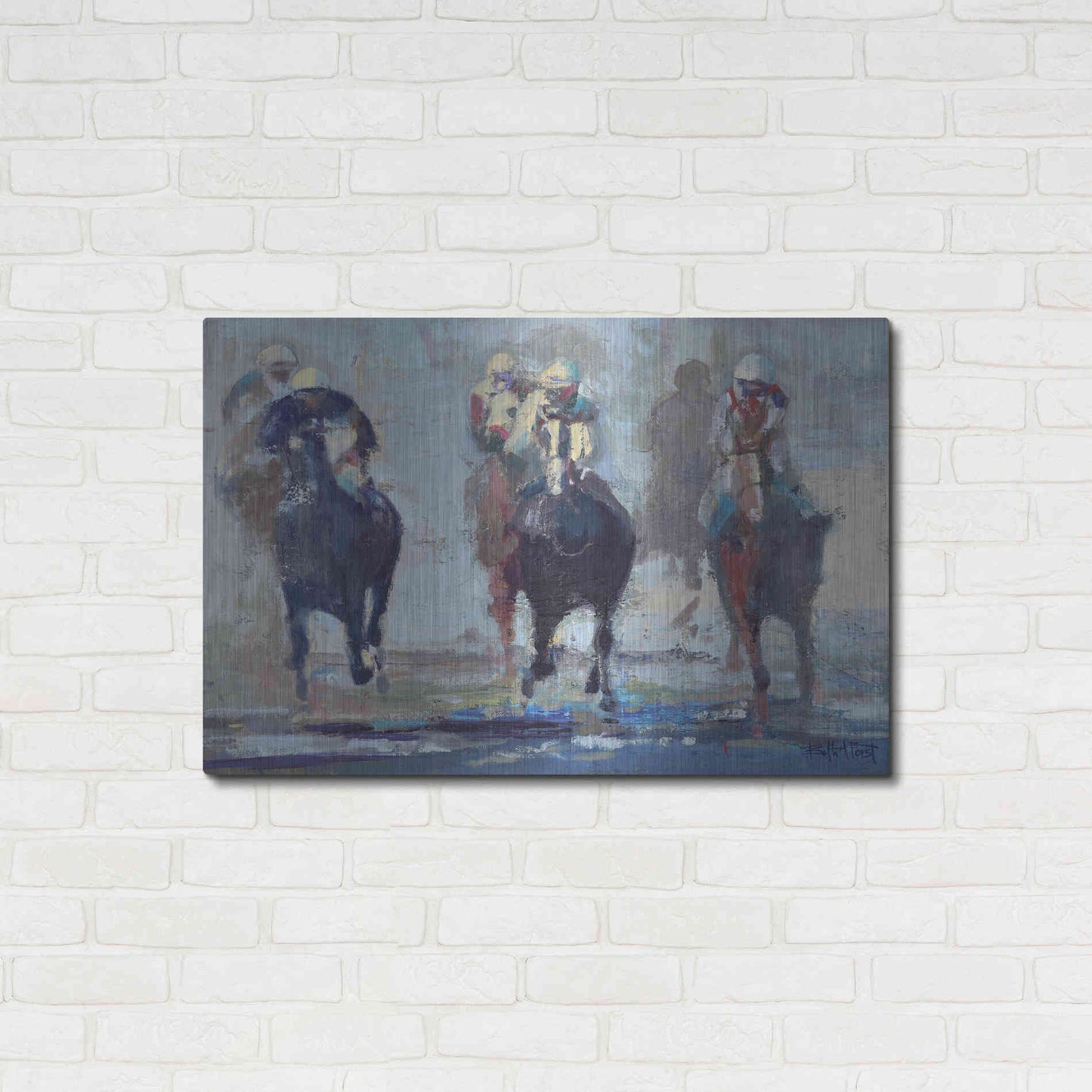 Luxe Metal Art 'Thunder Run' by Beth Forst, Metal Wall Art,36x24