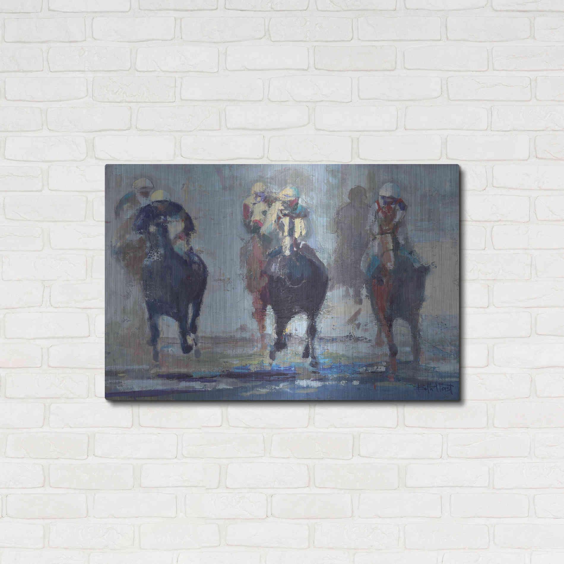 Luxe Metal Art 'Thunder Run' by Beth Forst, Metal Wall Art,36x24