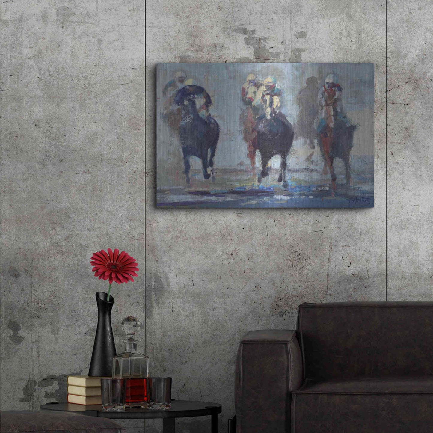 Luxe Metal Art 'Thunder Run' by Beth Forst, Metal Wall Art,36x24