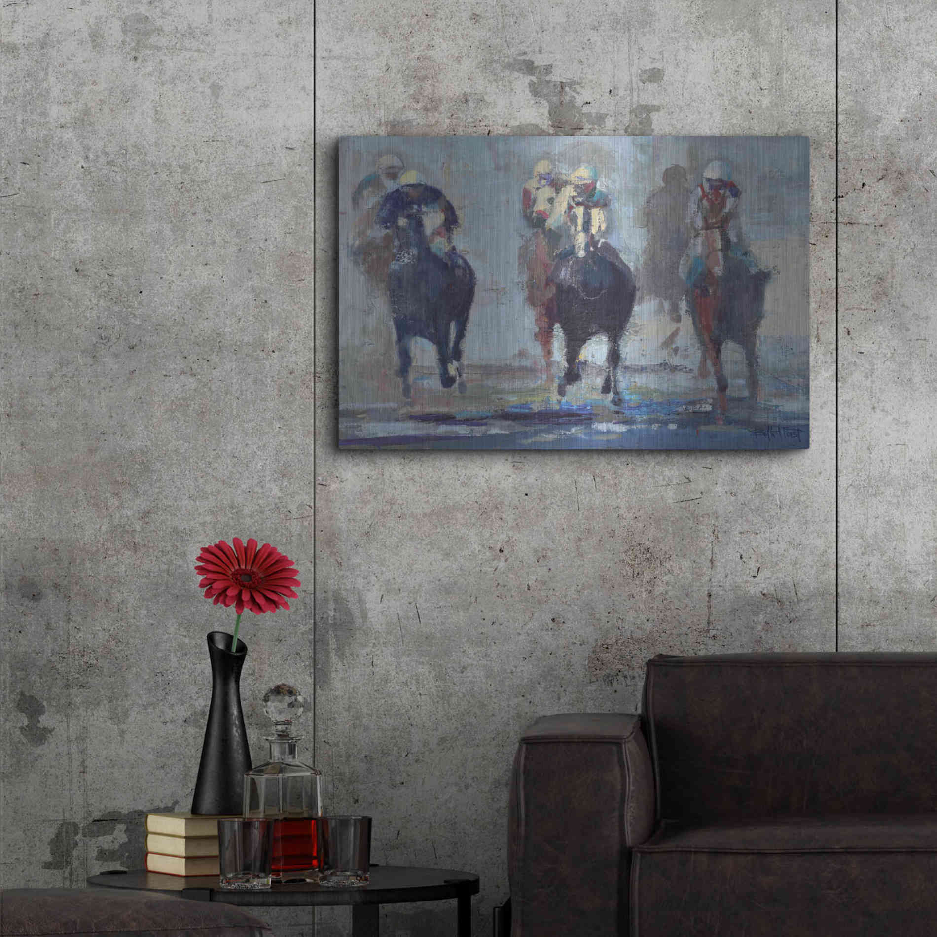 Luxe Metal Art 'Thunder Run' by Beth Forst, Metal Wall Art,36x24