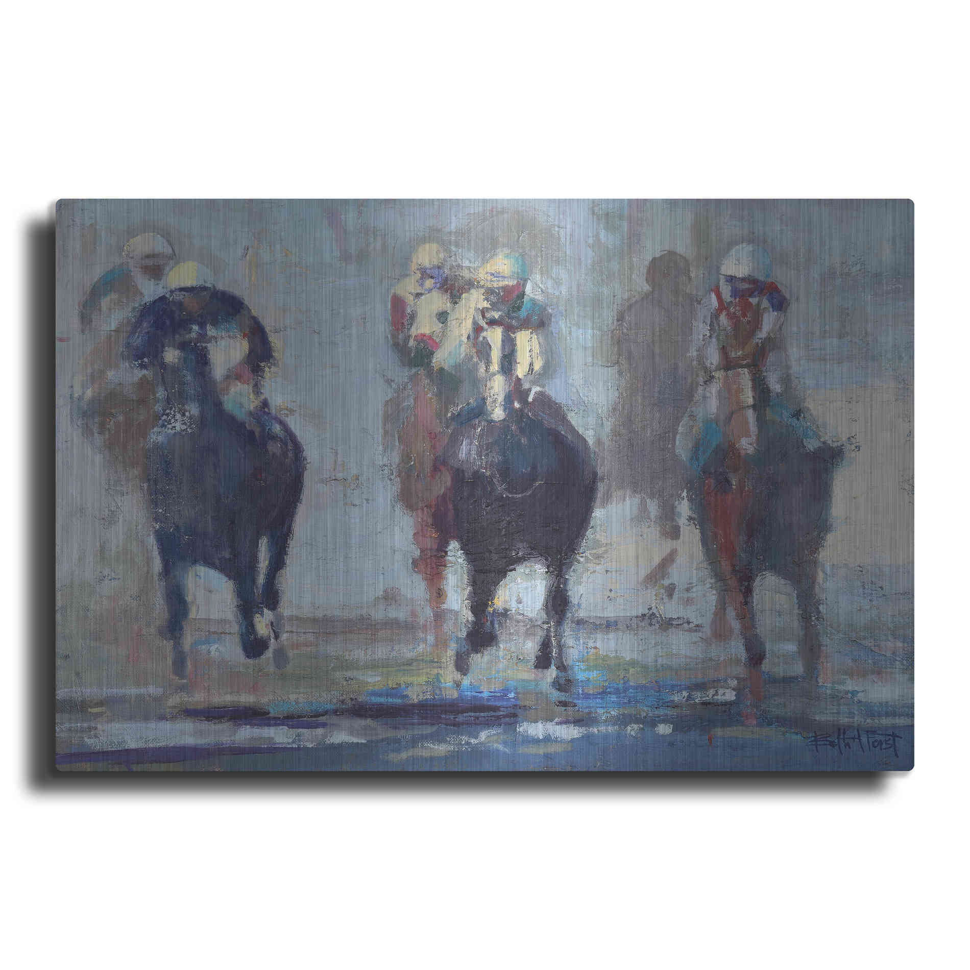 Luxe Metal Art 'Thunder Run' by Beth Forst, Metal Wall Art