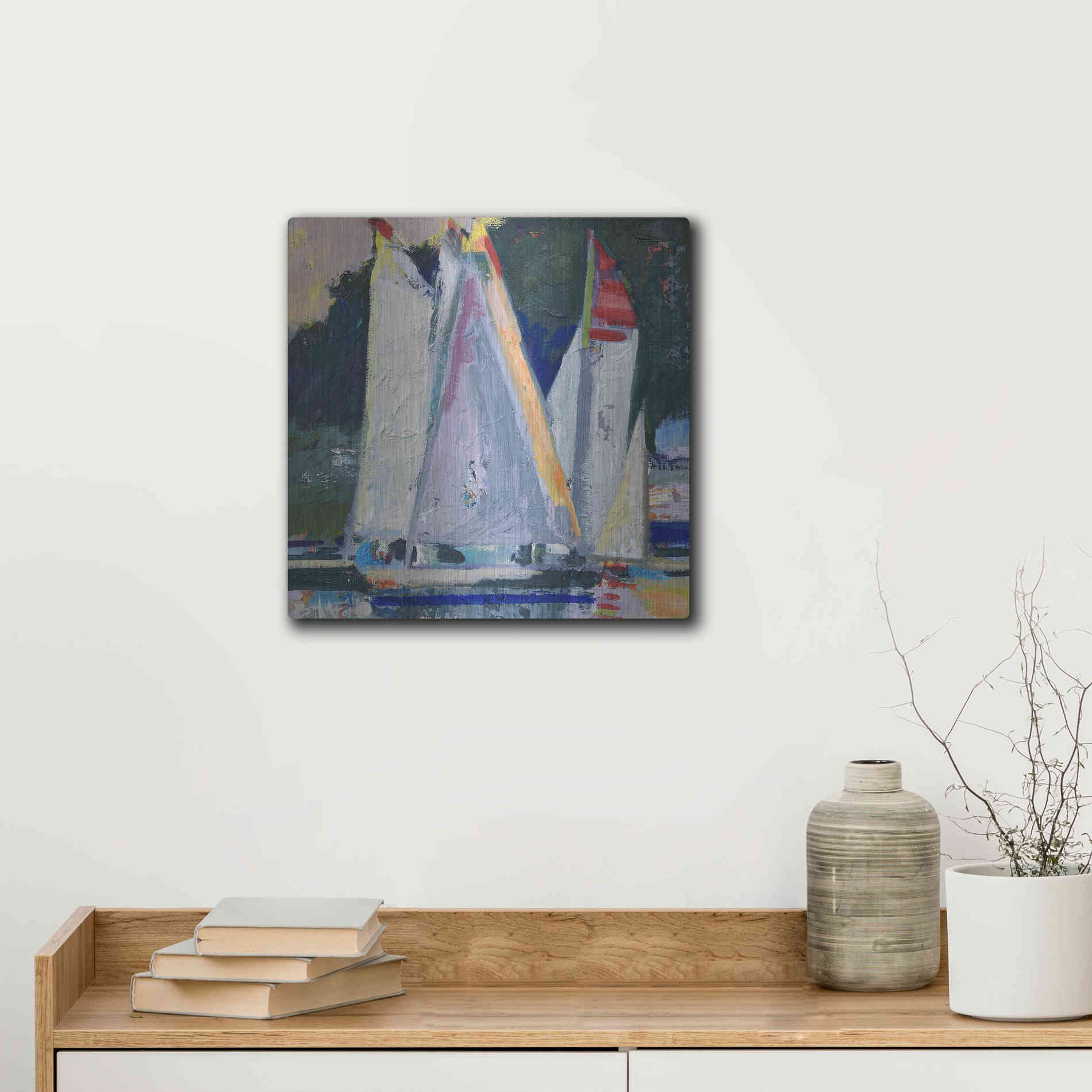 Luxe Metal Art 'Waiting For Wind' by Beth Forst, Metal Wall Art,12x12