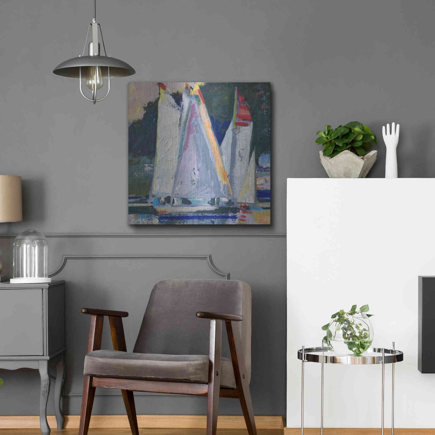 Luxe Metal Art 'Waiting For Wind' by Beth Forst, Metal Wall Art,24x24