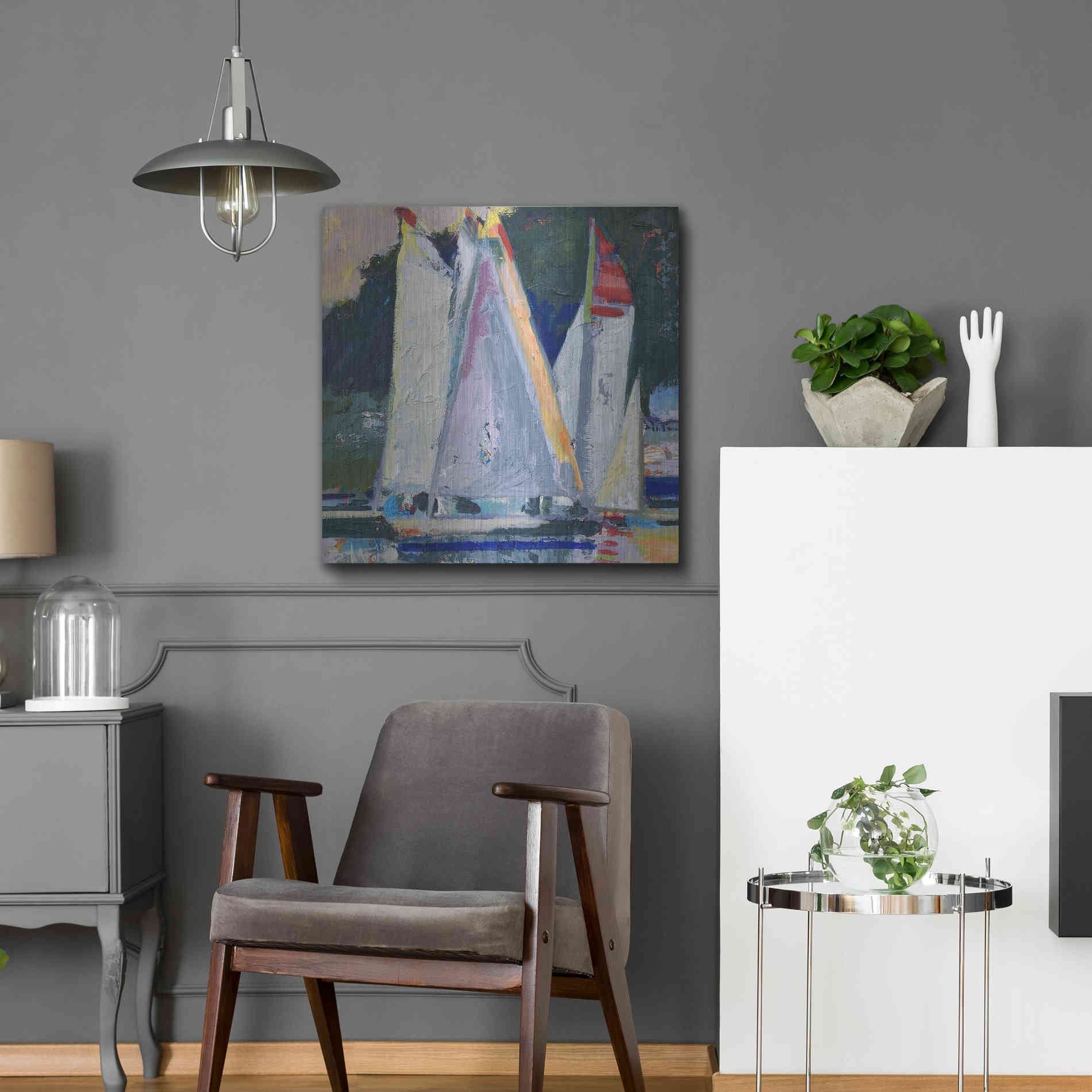 Luxe Metal Art 'Waiting For Wind' by Beth Forst, Metal Wall Art,24x24
