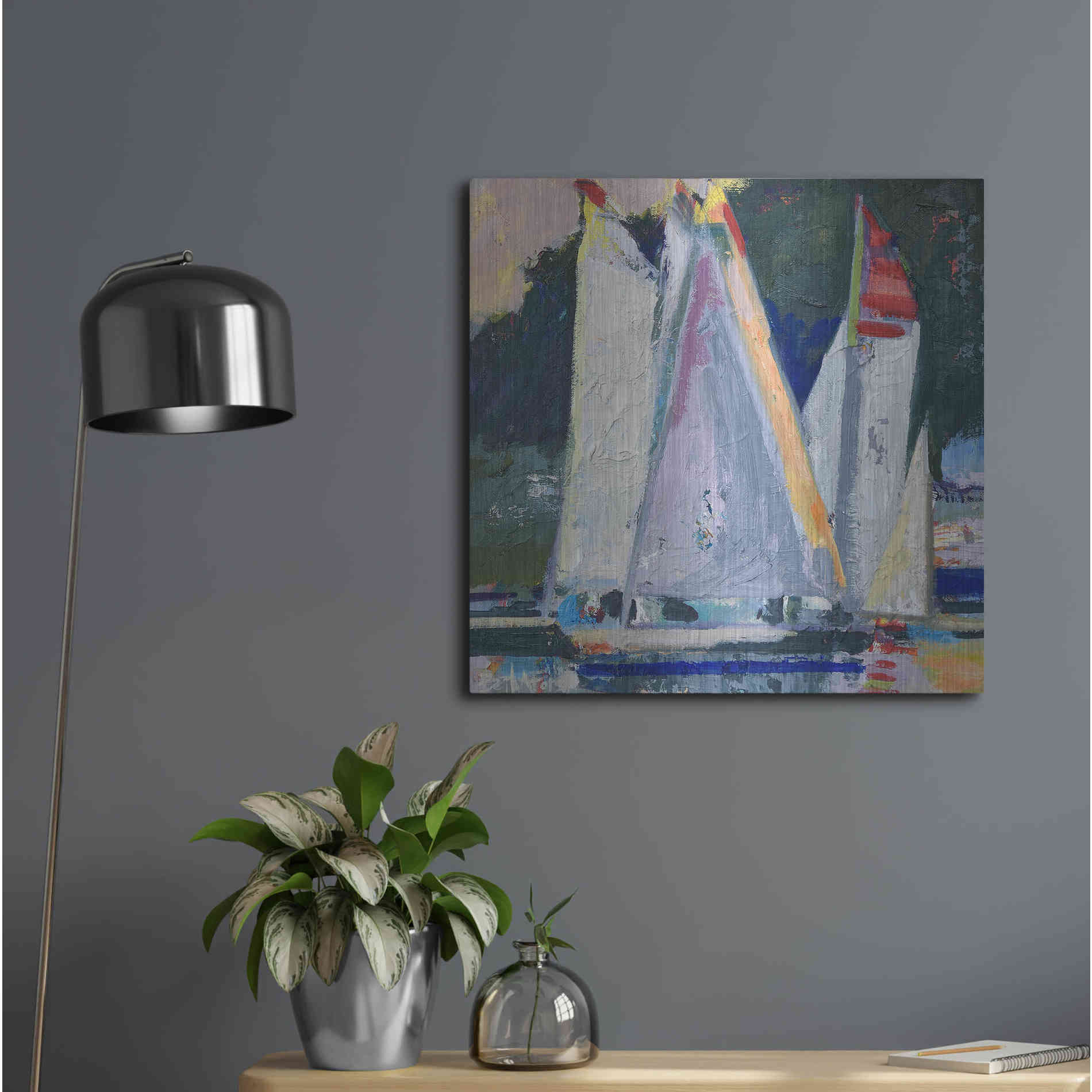 Luxe Metal Art 'Waiting For Wind' by Beth Forst, Metal Wall Art,24x24