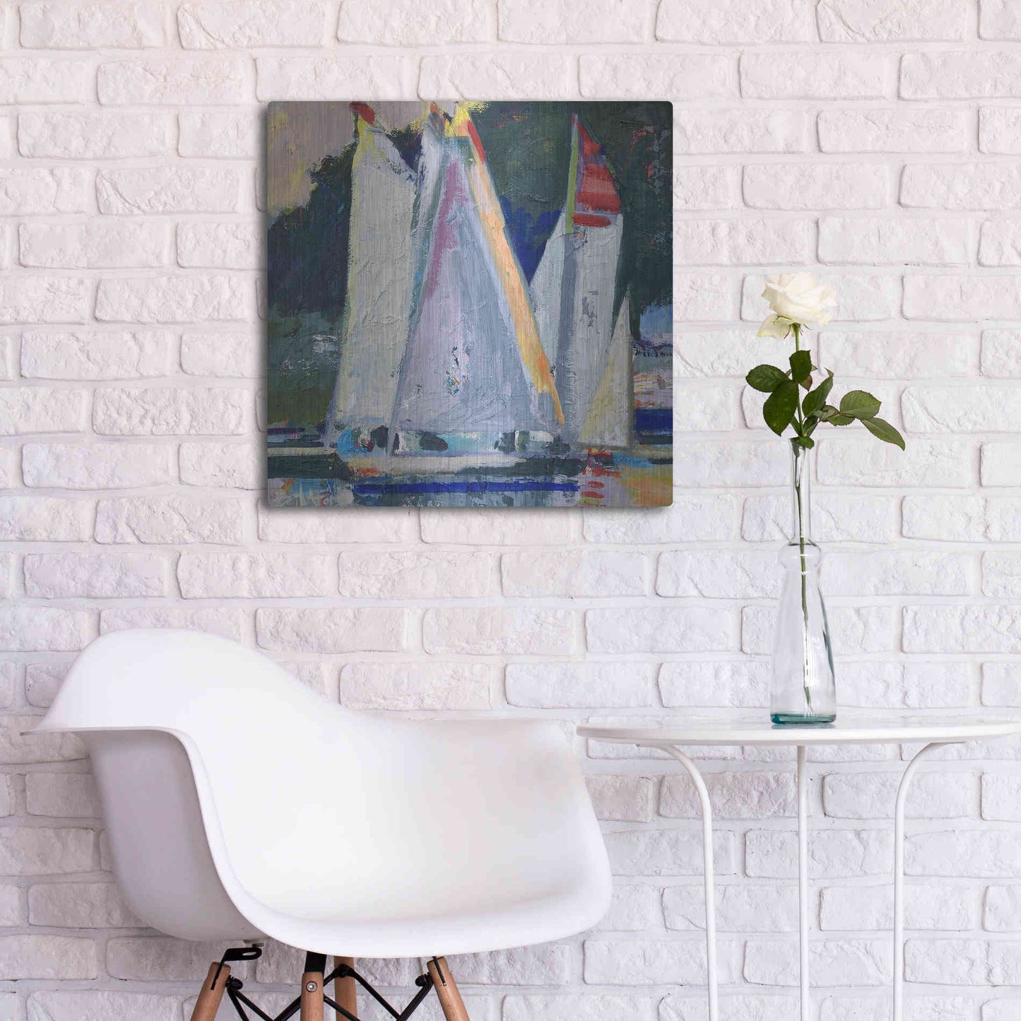 Luxe Metal Art 'Waiting For Wind' by Beth Forst, Metal Wall Art,24x24