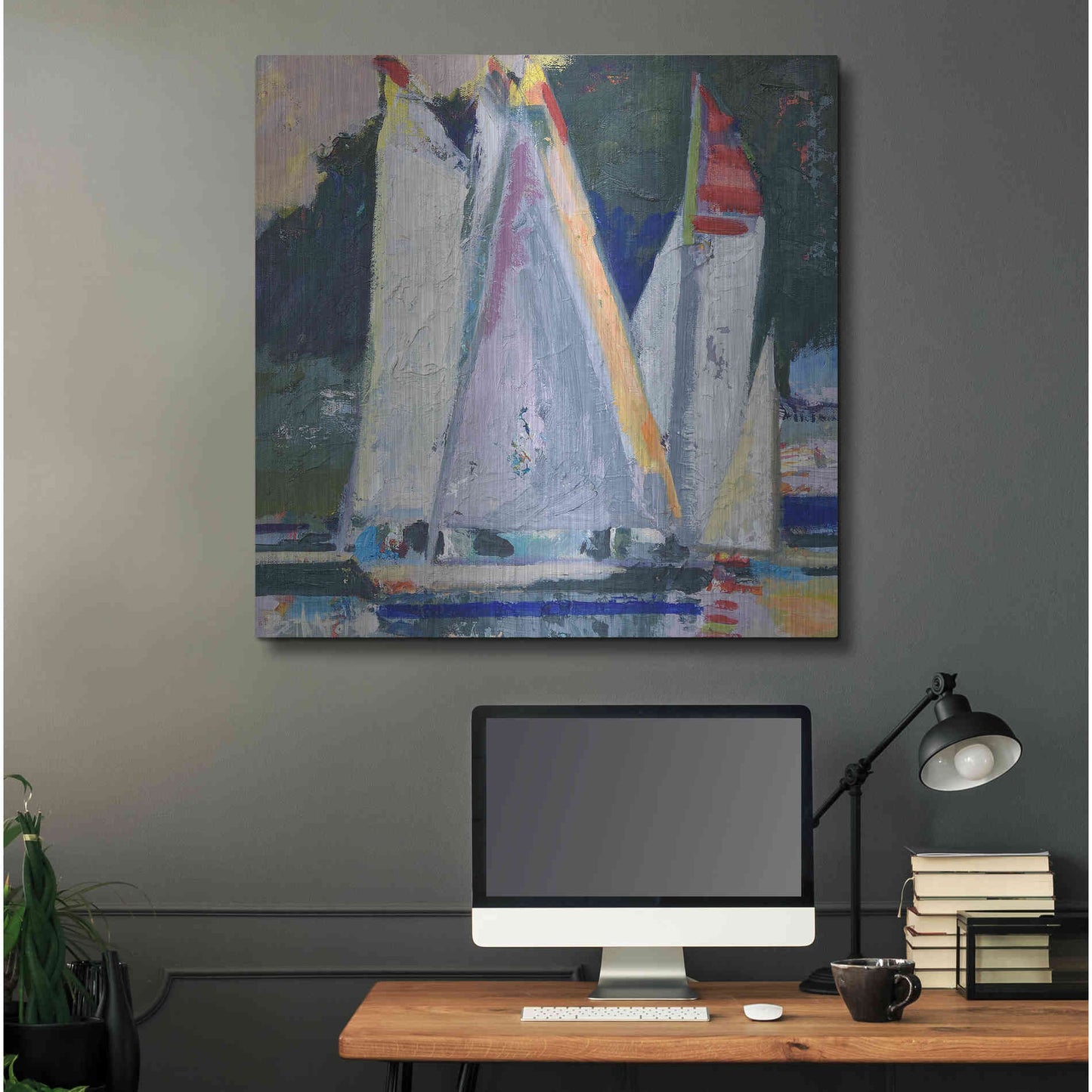 Luxe Metal Art 'Waiting For Wind' by Beth Forst, Metal Wall Art,36x36