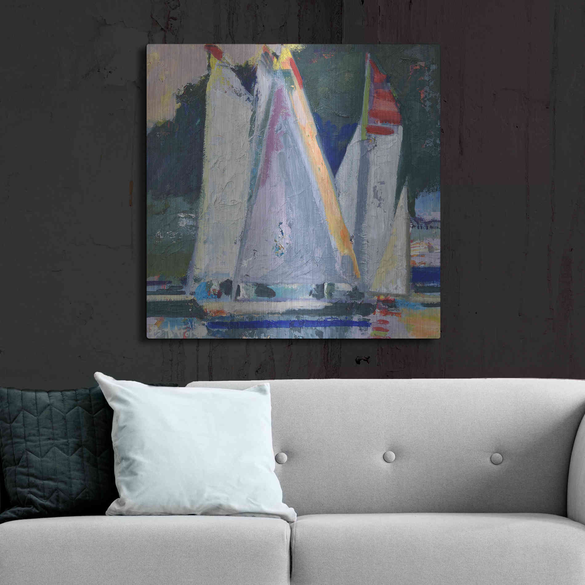 Luxe Metal Art 'Waiting For Wind' by Beth Forst, Metal Wall Art,36x36