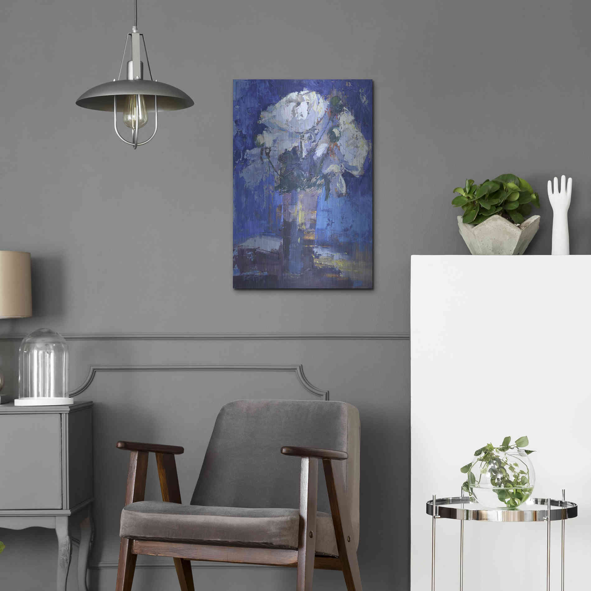 Luxe Metal Art 'White Peonies' by Beth Forst, Metal Wall Art,16x24